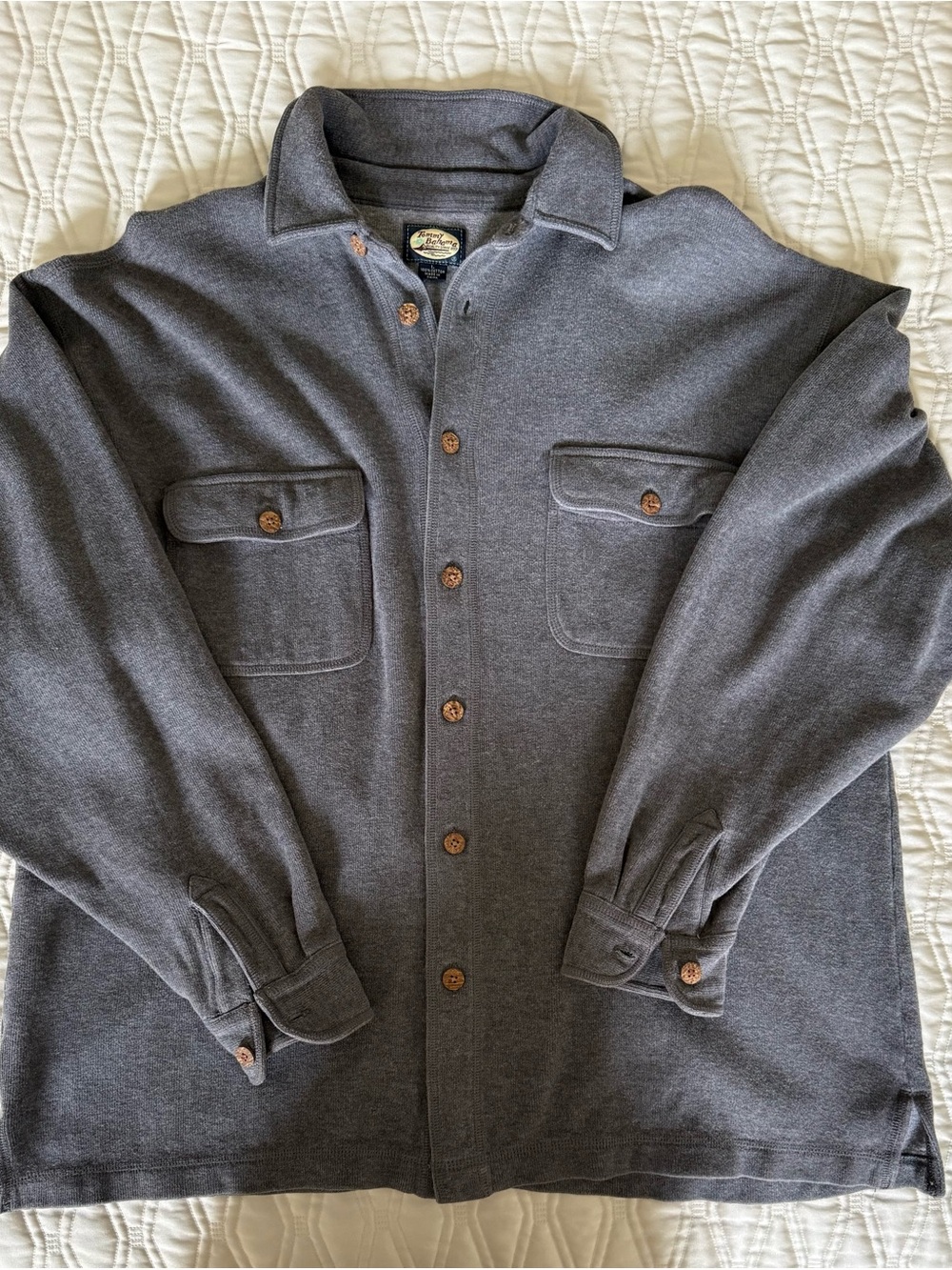 Tommy Bahama Men's Charcoal Gray Button-Up Casual Shirt Jacket